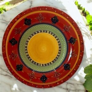 Tabletops Gallery Rumba‎ Hand Painted Carnival Colors - Plate / Dish 8 5/8"